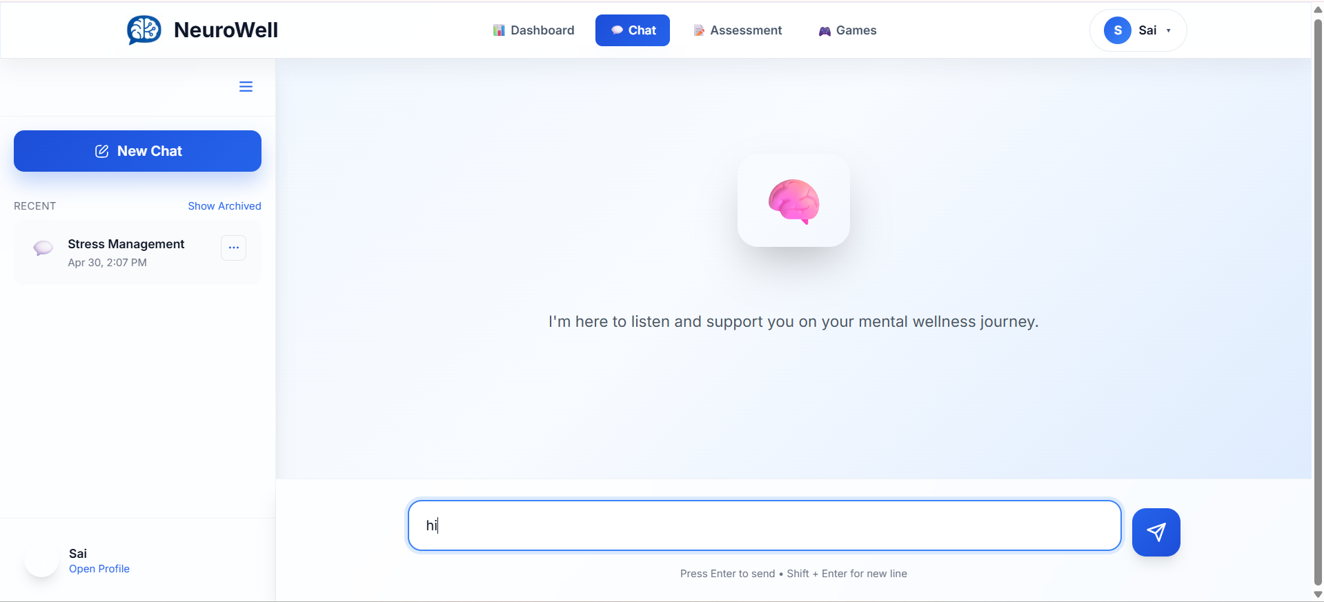 NeuroWell-CA — AI Mental Health Chatbot